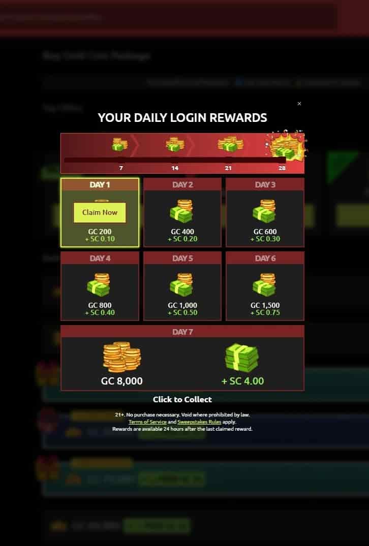Daily Login Bonuses
